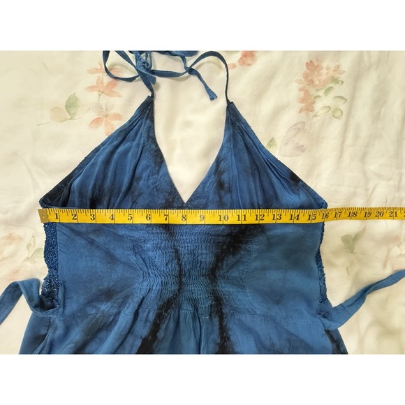 Fashion Terminal Dress Halter Smocked Boho Fairy Festival Embroidered Beachy SM - Picture 10 of 16